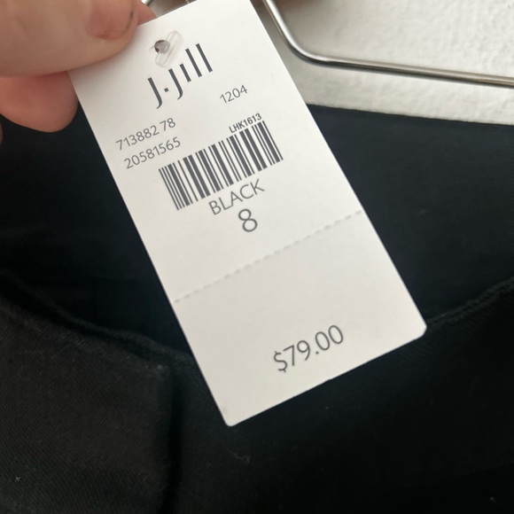 ⭐️ New J. Jill Size 8 Linen Blend Classic Black Trousers - Picture 2 of 5